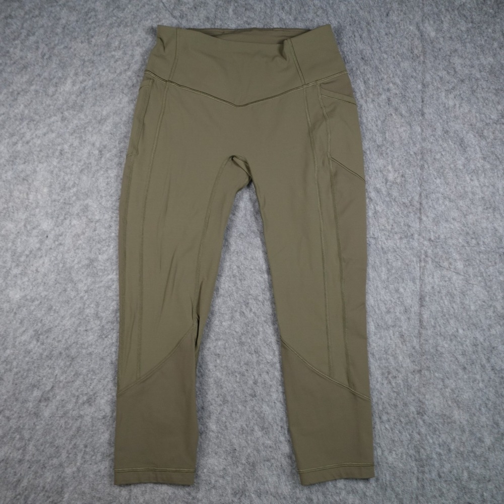 Lululemon‎ Leggings Women 10 Green All The Right Places Crop High Rise Pockets